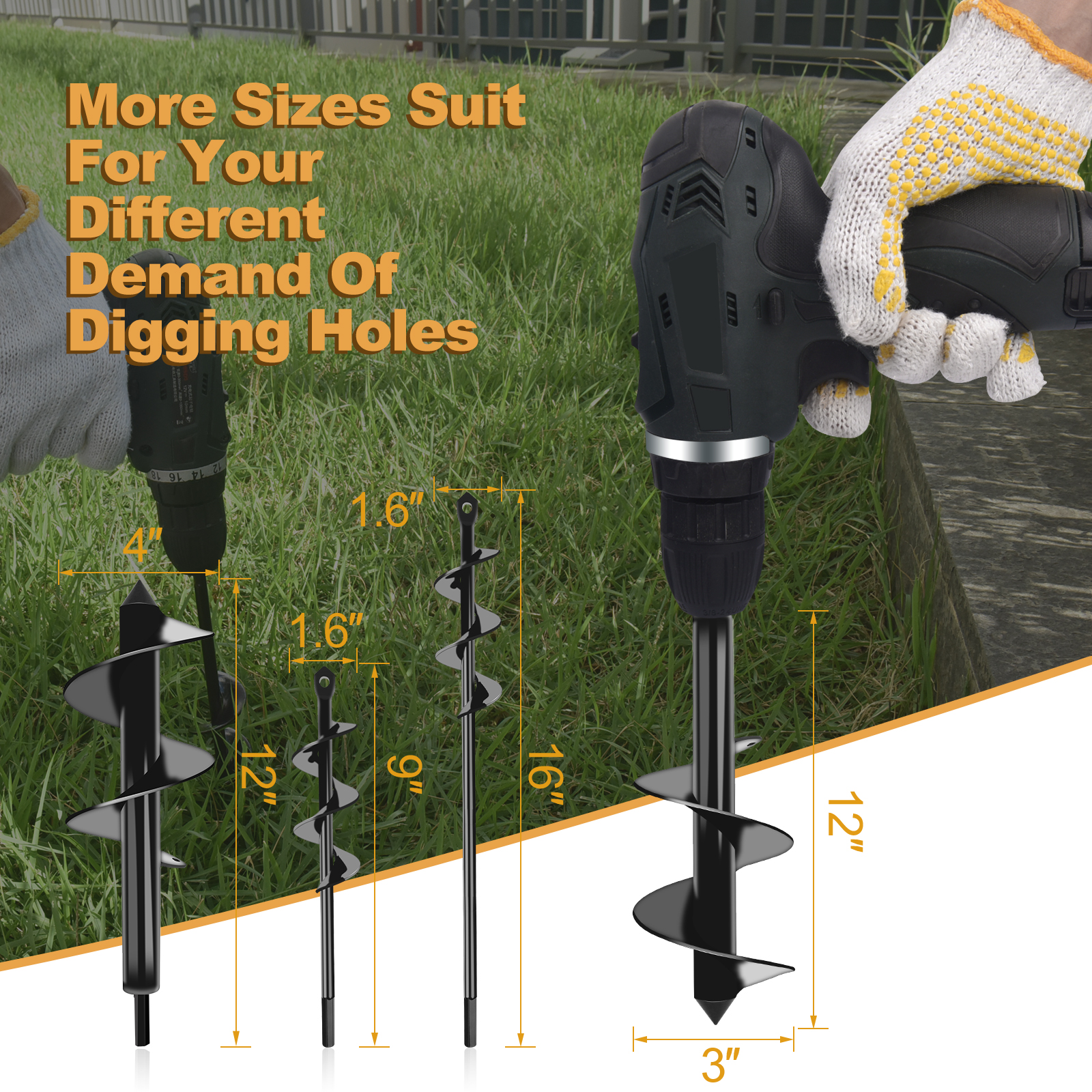 auger drill bit for soil bulb auger gardening tools | Eveagetool