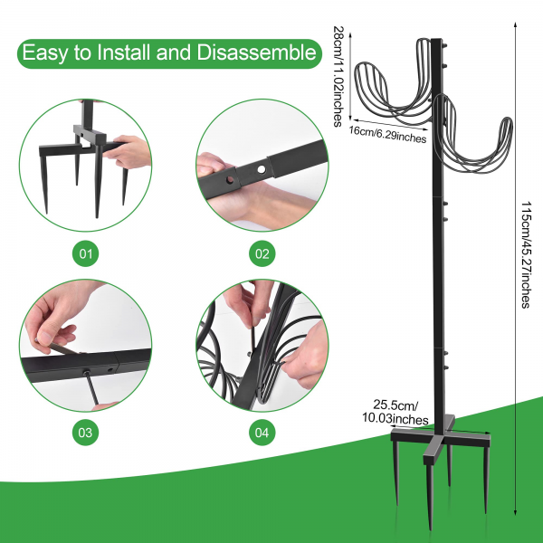 Garden Hose Holder Water Hose Stand Freestanding | EVEAGETOOL