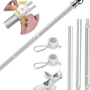 EVEAGE Upgrade 6FT Flag Pole, Flag Poles for Outside, American Flag Pole Kit for Outdoor