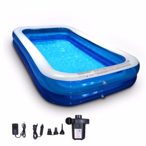 EVEAGE 120.08in*72.05in*19.69in Inflatable Swimming Pool Swimming Pools Above Ground For Kids, Adults, Garden, Backyard, Outdoor Swim Center Water Party Family Pool Light Blue