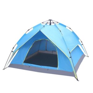 EVEAGE 2-3 Person Double-Deck Tow-Door Hydraulic Automatic Tent Free Build Outdoor Tent Blue