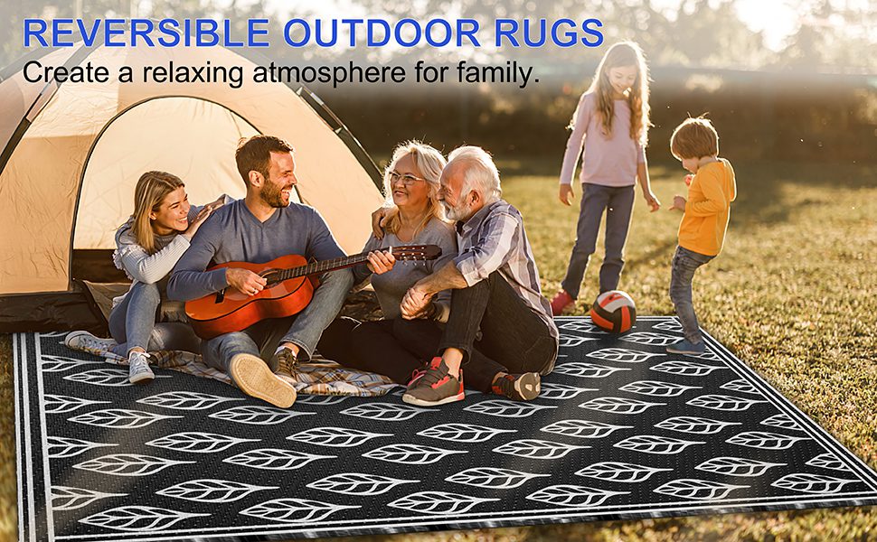 YEARNING Outdoor Rug 9x12 Outdoor Plastic Straw Rug Camping Mat Clearance  Waterproof Camping Rug Area Rug Outside Indoor Patio Rugs for RV