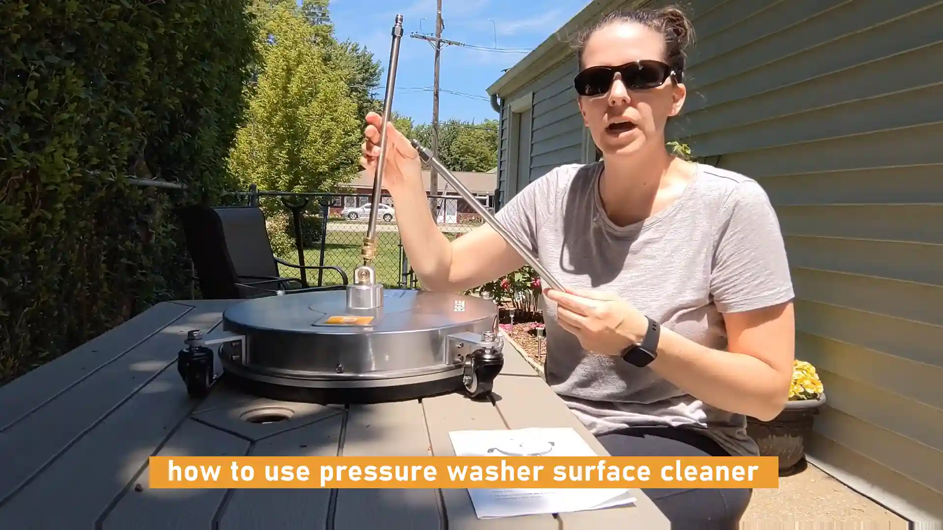 how to use pressure washer surface cleaner