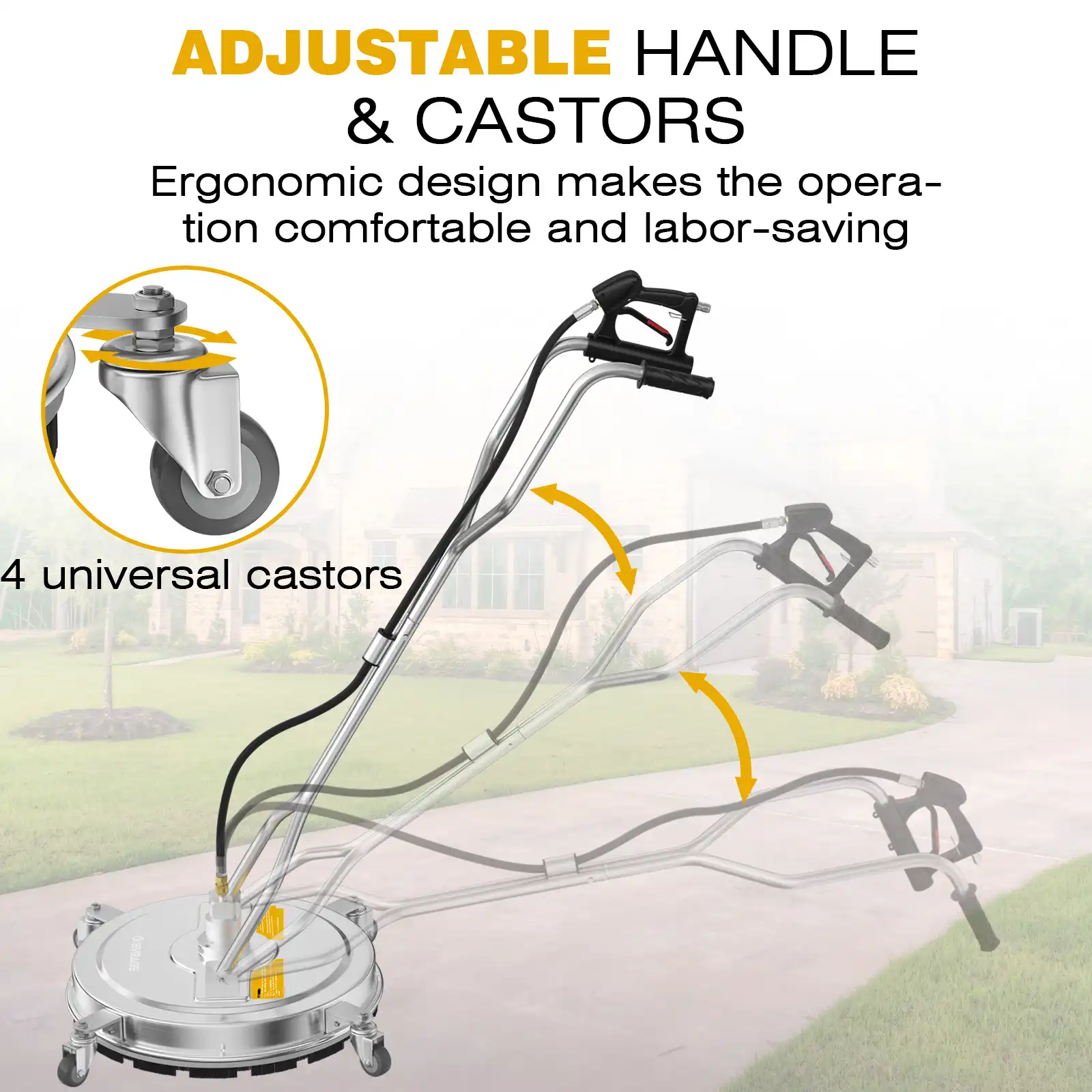 EVEAGE Sunstreaker 20”Surface Cleaner Pressure Surface Washer Dual Handle