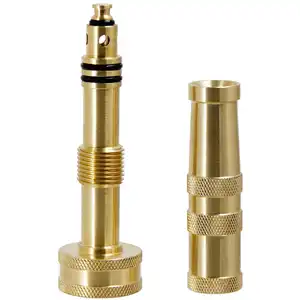 Hduacuge Heavy-Duty Brass Adjustable Twist Hose Nozzle Replacement  Accessories with Garden Hose Shut Off Valve 3/4inch GHT Connector, High  Pressure Jet : : Garden