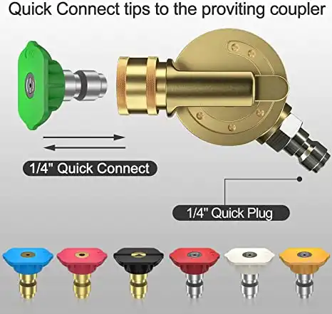 pivoting coupler for pressure washer nozzle