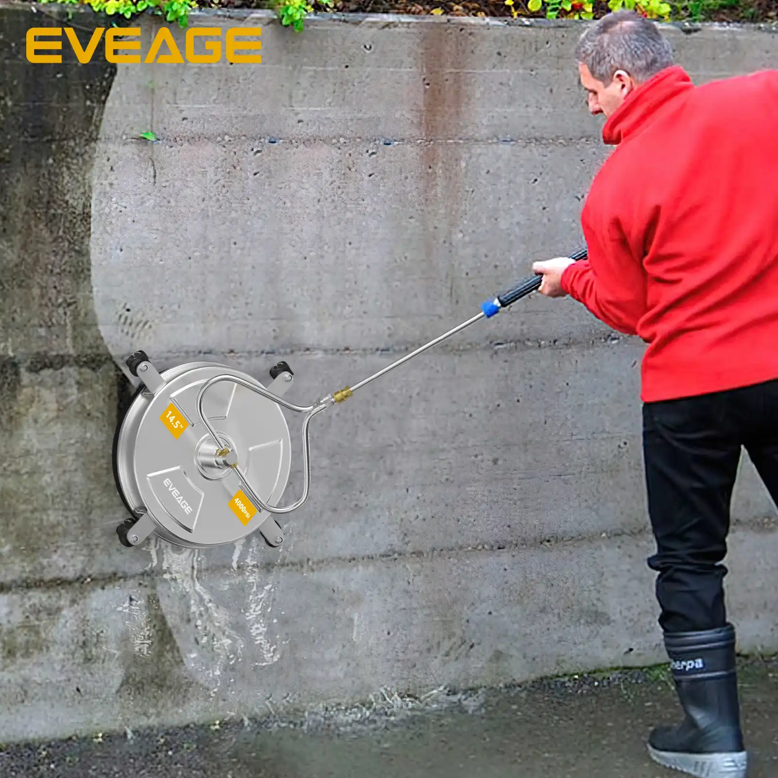 pressure washer surface cleaner on walls