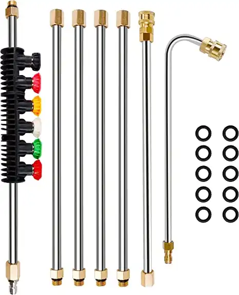EVEAGE Pressure Washer Extension Wand Set, 8.5 ft Replacement Lance with 6 Nozzle Tips, 4000PSI