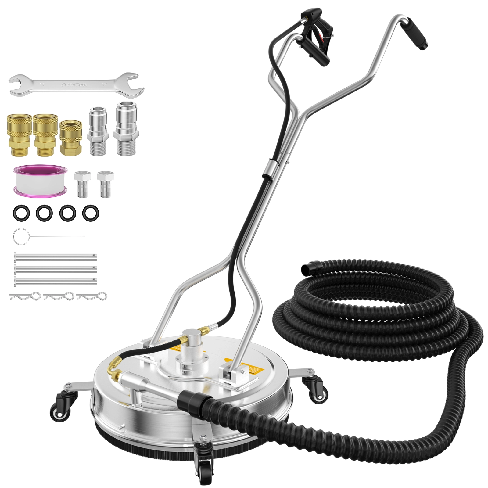 EVEAGE 20 inch Sewage Recovery Surface Cleaner Pressure Washer Dual Handle