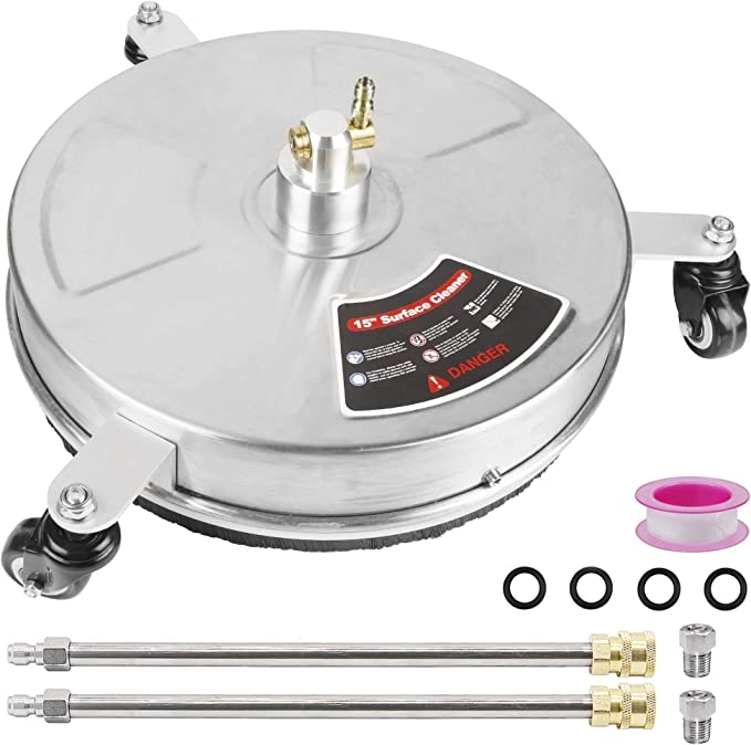 EVEAGE 15″ Pressure Washer Surface Cleaner with 3 Wheels
