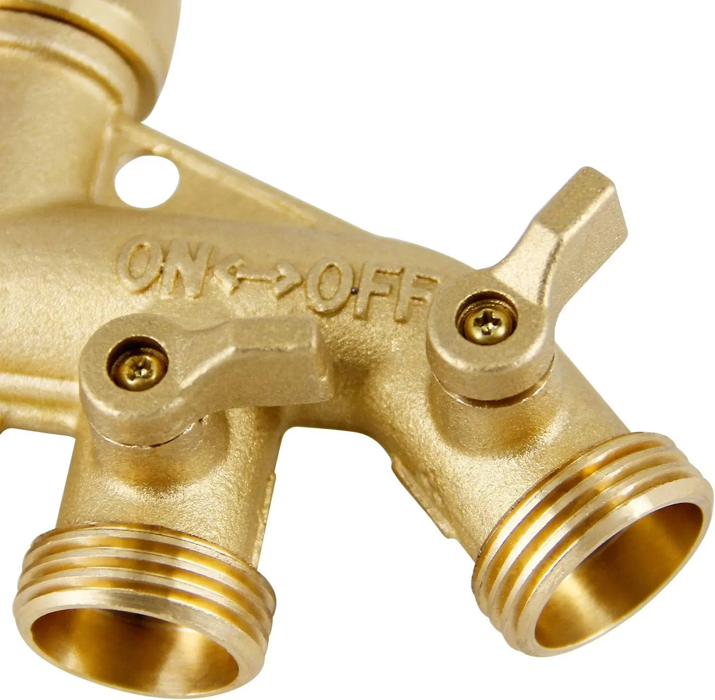 Eveage Brass Garden Hose Splitter (4 Way)Solid Brass Hose Connector 3/4″, Hose Spigot Adapter 4 Valves with 4 Extra Rubber Washers