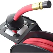 Eveage 50ft Auto Rewind Retractable Reel with 3/8″ x 50′ Air Hose with Brass Fittings