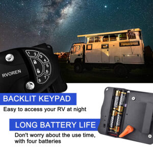 RVOREN RV Keyless Entry Door Lock Mechanical Key Trailer Door Latch Waterproof Zinc Alloy Metal RV Door Handle