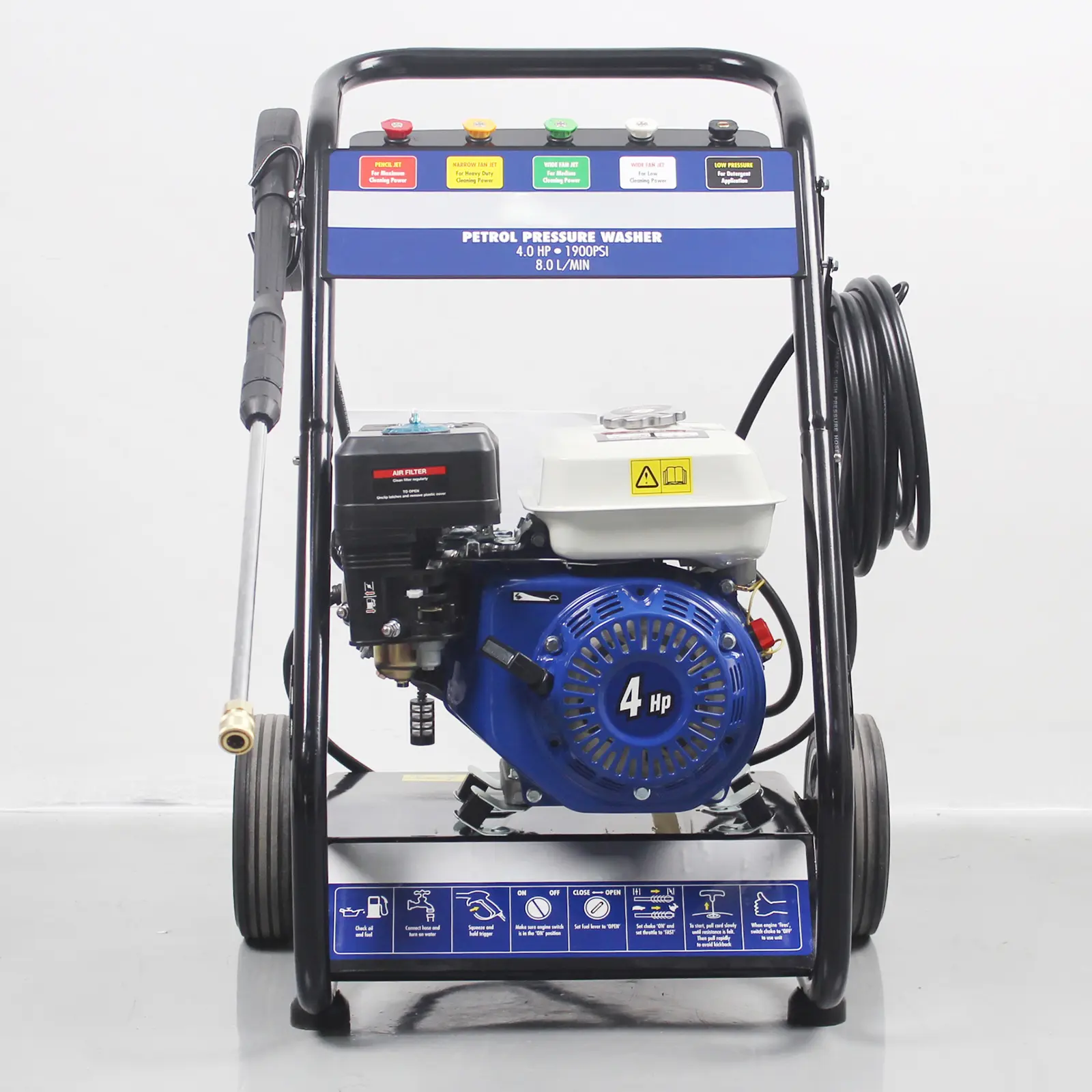 EVEAGE 1900PSI Gas Pressure Washer 2.4GPM 3KW Outdoor Gasoline Power Washer