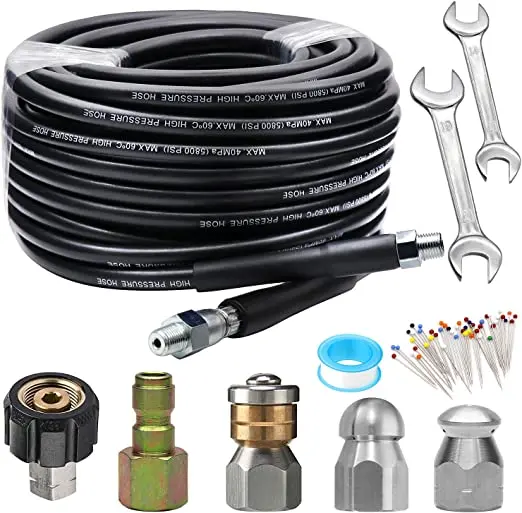 EVEAGE Sewer Jetter Kit 50FT for Pressure Washer, 5800PSI Drain Cleaner Hose