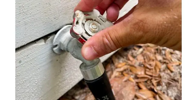 Handle of an Outdoor Faucet
