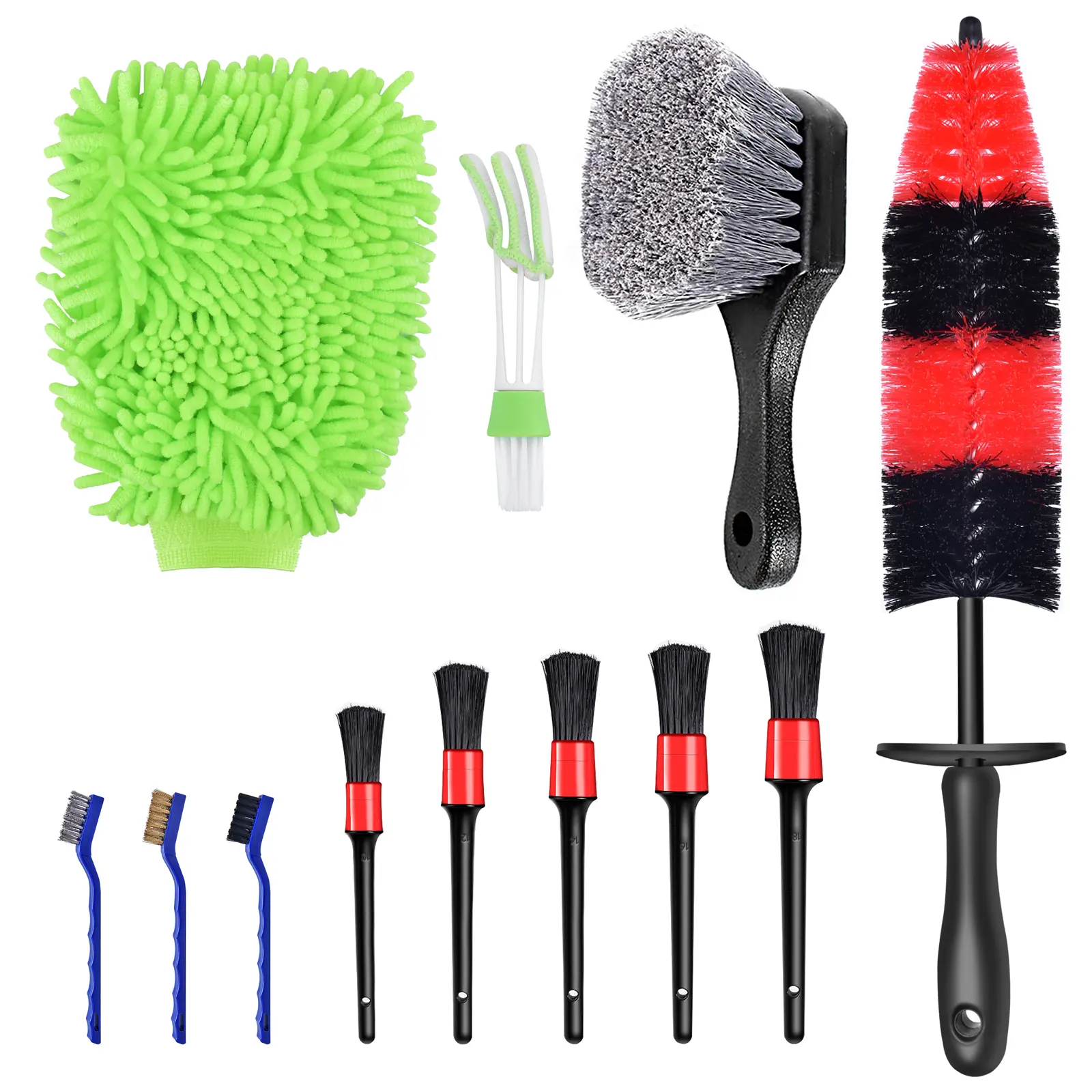 Car Detail Brush Set Wheel Brush Cleaning Kit Interior Detailing