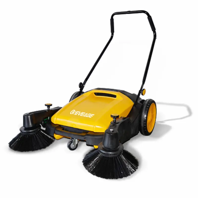 EVEAGE Push Sweeper Walk-Behind Outdoor Hand Push Floor Sweeper – 13.2 Gallon Capacity, 38″ Sweeping Width, Sweeps 57,000 Square Feet/Hour