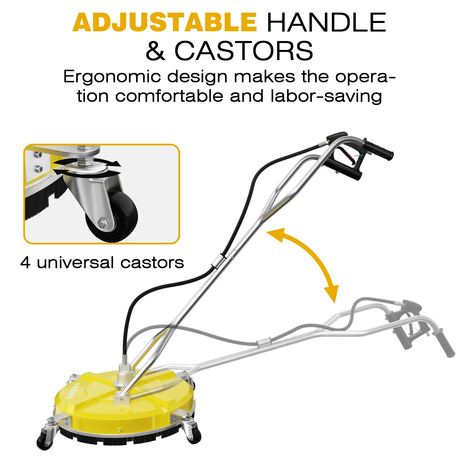 pressure washer surface cleaner with wheels