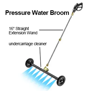 Pressure Washer Undercarriage Cleaner 16inch 1/4 Inch Quick Connect Power  Washer Underbody Dual-Function Car Wash Water Broom Color: Cleaner