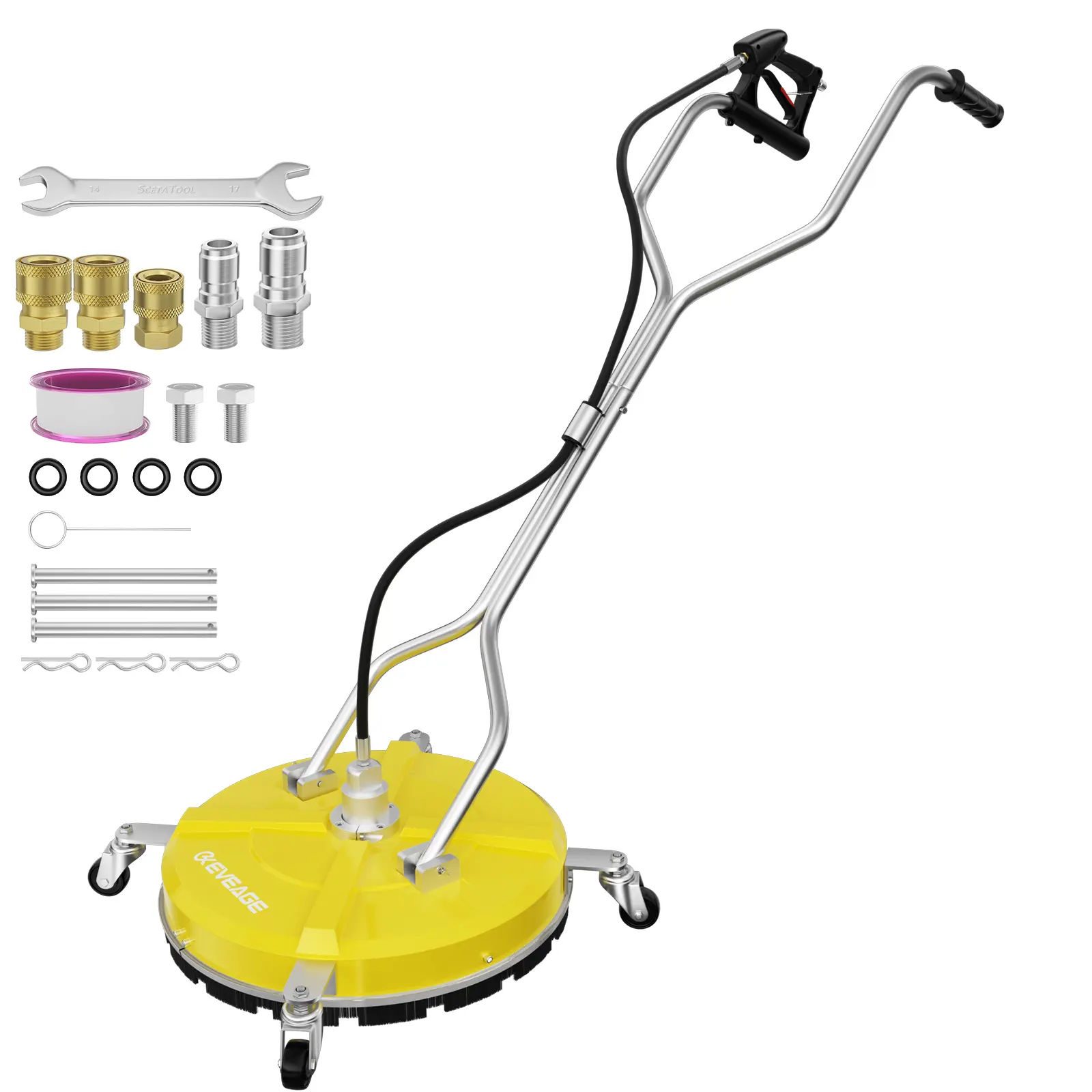 EVEAGE Bumblebee 21″Pressure washing surface cleaner yellow