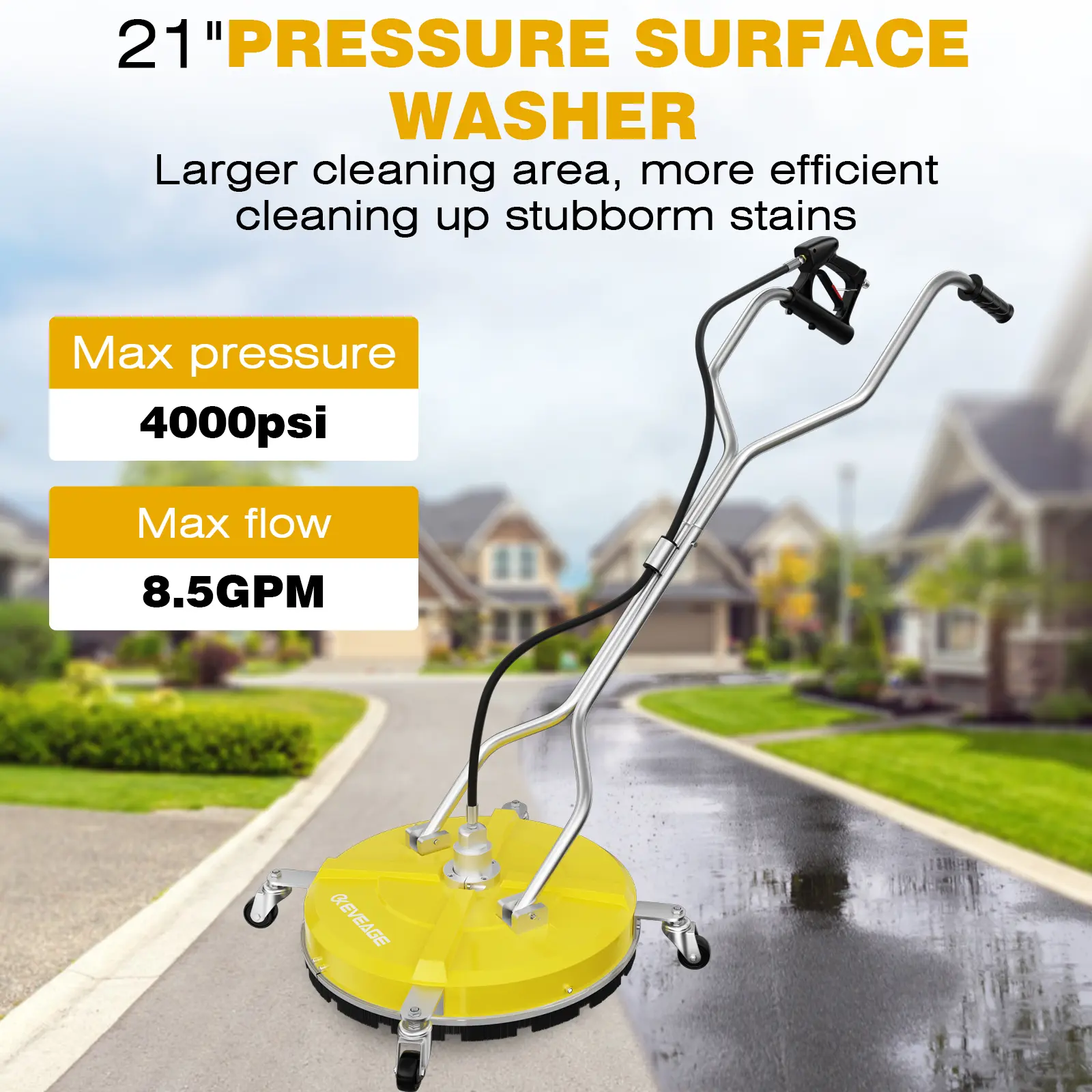 surface cleaning attachment for pressure washer