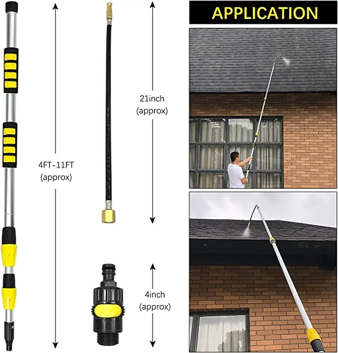 EVEAGE Gutter Cleaning Wand – 12FT Telescoping Gutter Cleaners from The Ground