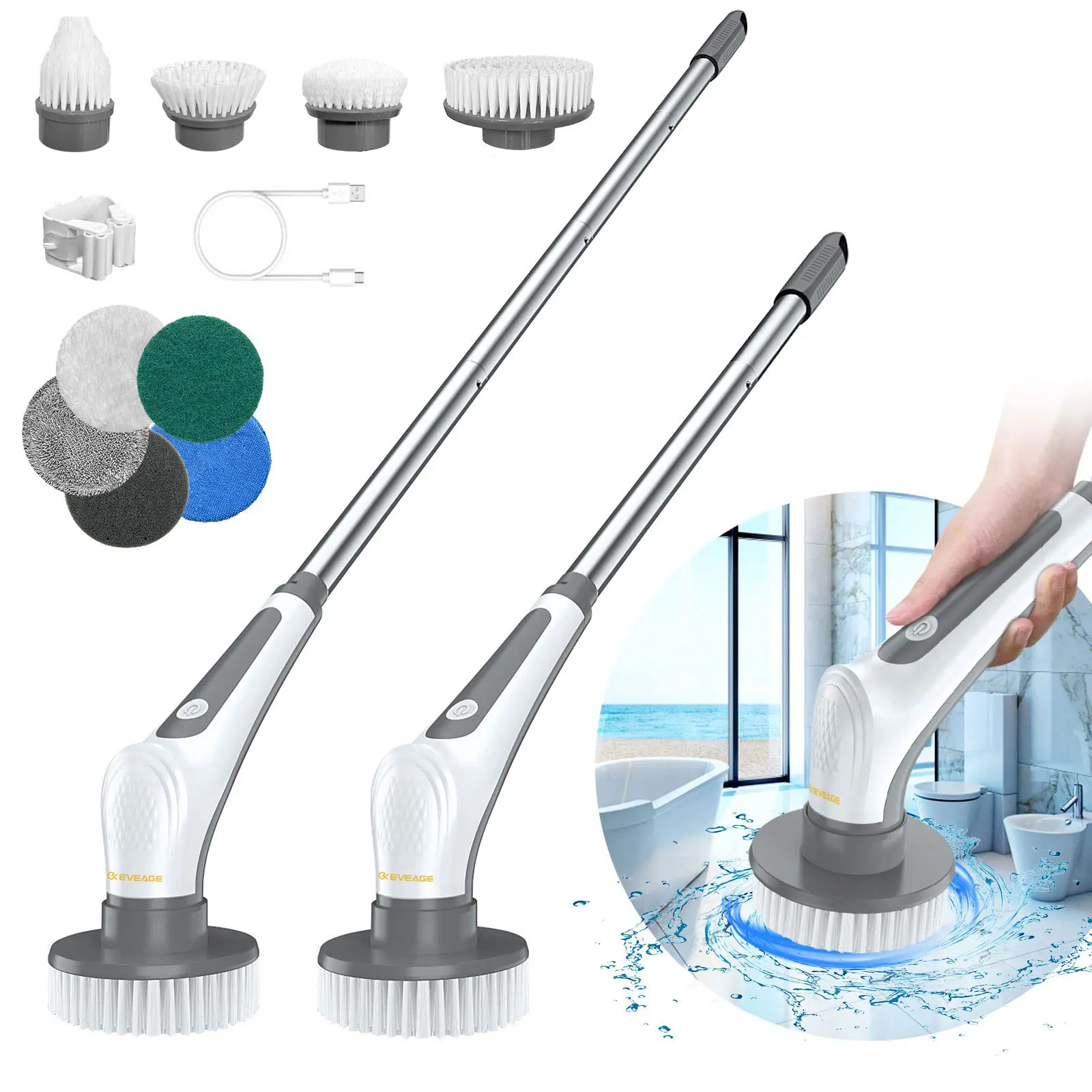 EVEAGE Electric Spin Scrubber