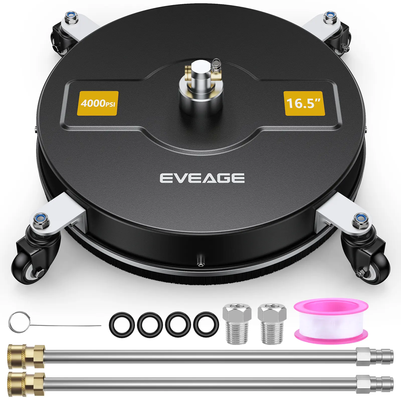 EVEAGE 16.5inch Pressure Washer Surface Cleaner black