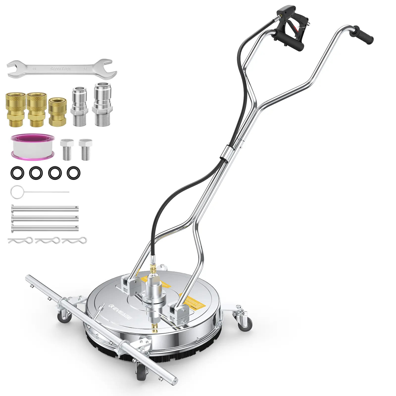 EVEAGE 20”Surface Cleaner Dual Handle combined with 46″ Water Broom