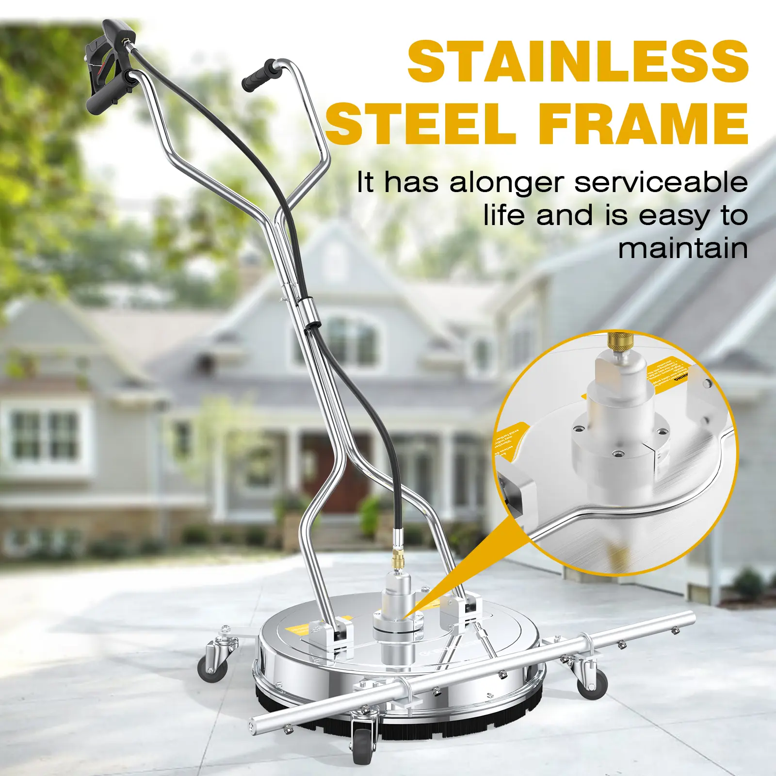 EVEAGE 20”Surface Cleaner Dual Handle combined with 46″ Water Broom(time-limited promotion)