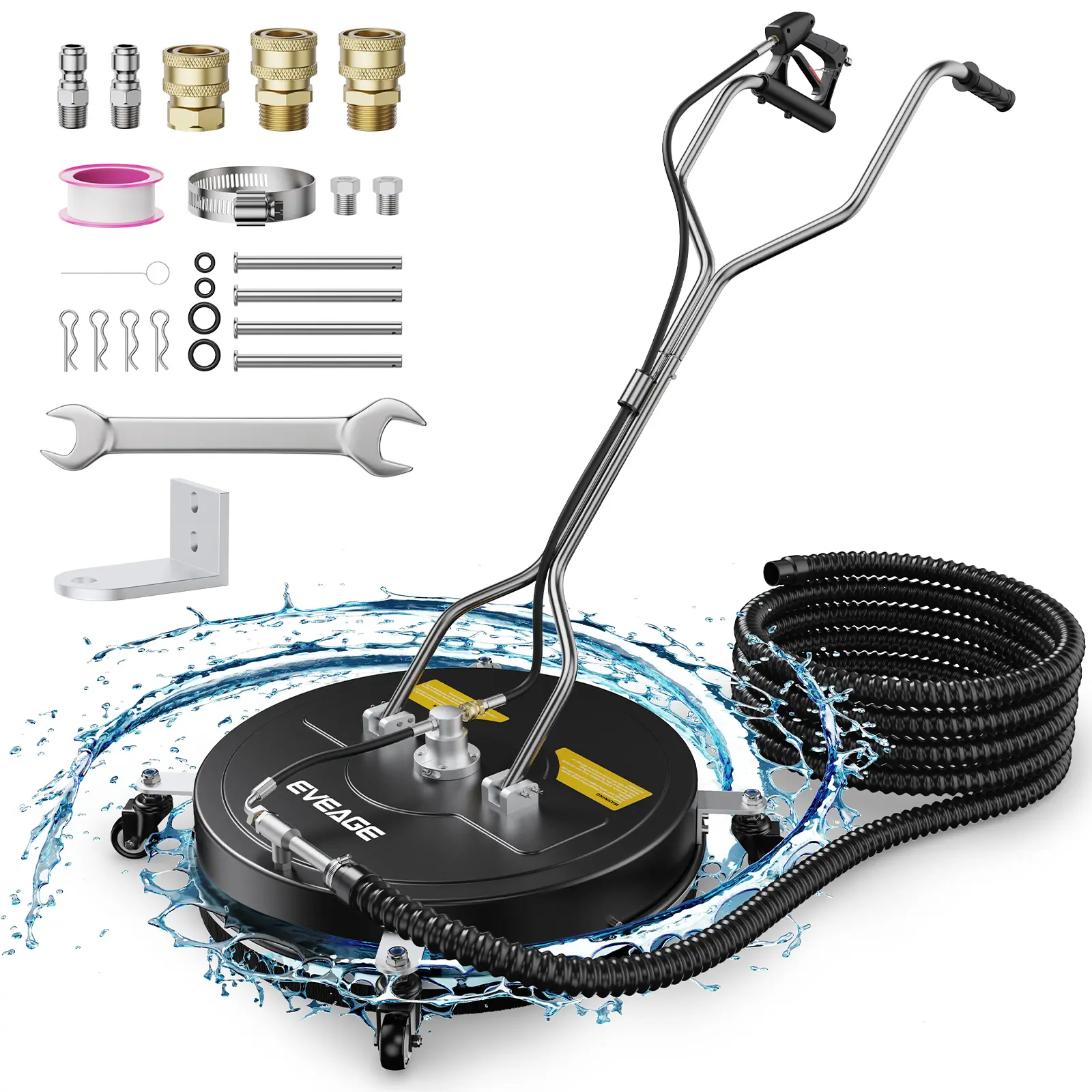 EVEAGE 20 inch Water Recovery Surface Cleaner Pressure Washer black
