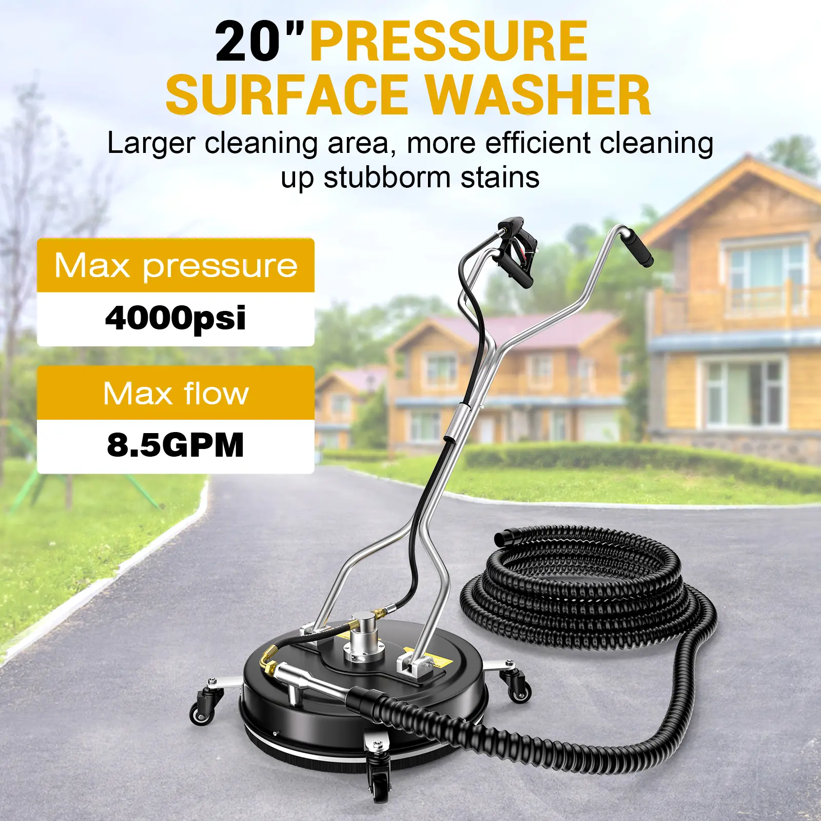 EVEAGE 20 inch Water Recovery Surface Cleaner Pressure Washer black