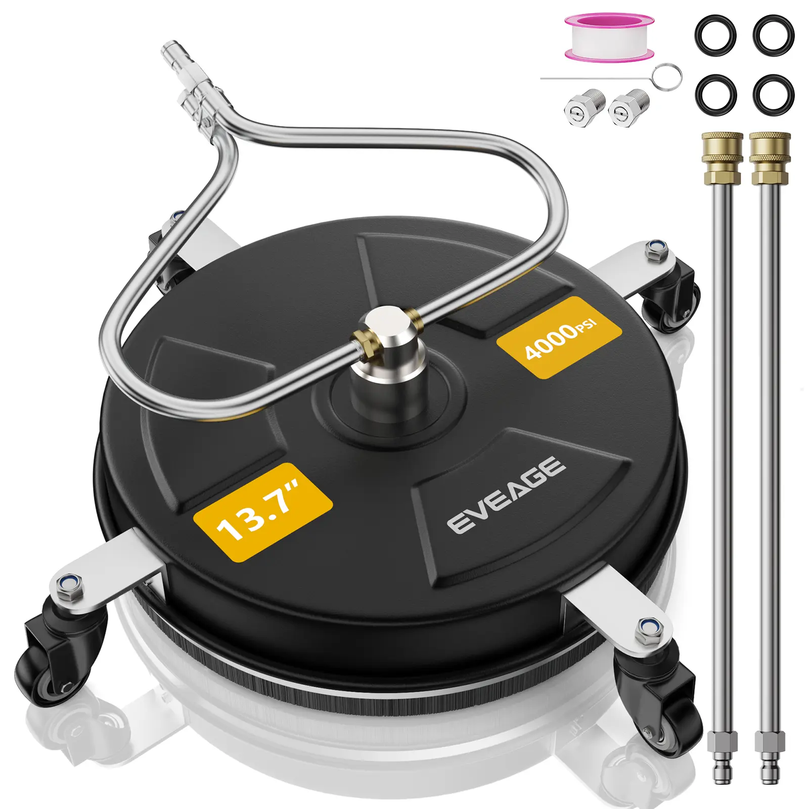 EVEAGE 13.7” Pressure Washer Surface Cleaner black With Wheels(time-limited promotion)