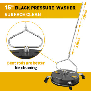 EVEAGE 15″ Pressure Washer Surface Cleaner BLACK
