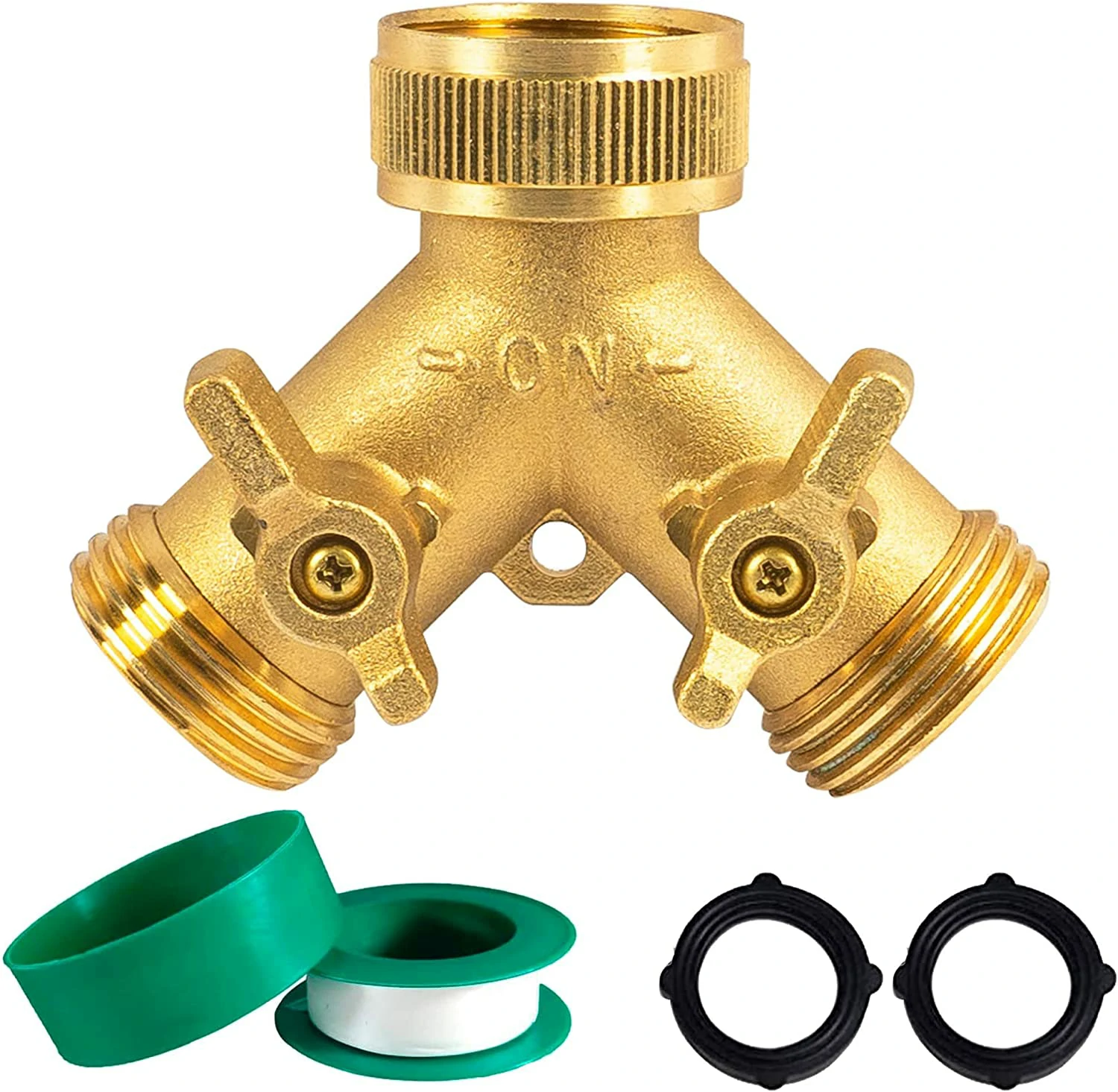 EVEAGE Brass Garden Hose Splitter-1 Pack