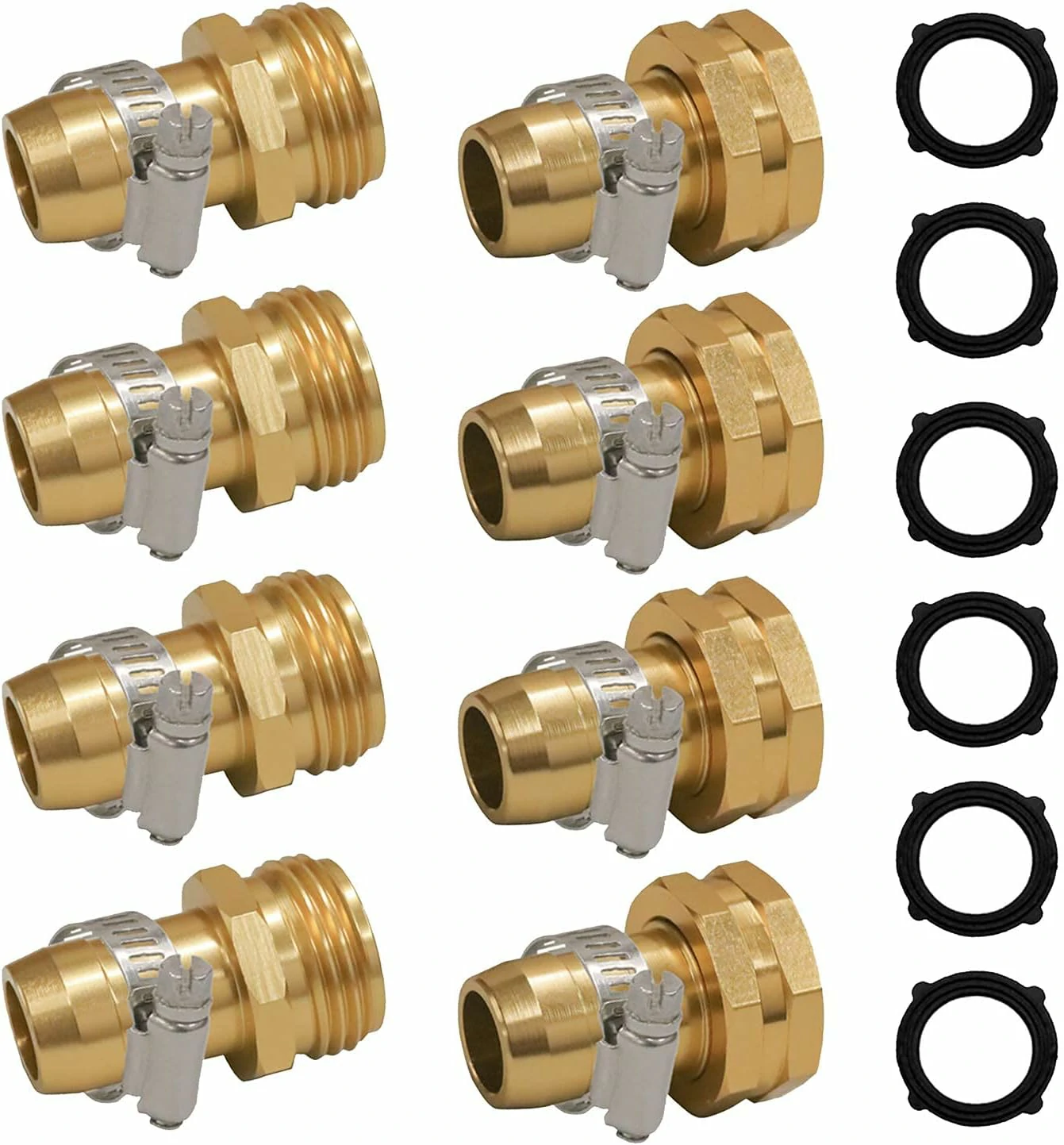 EVEAGE Garden Hose Repair Connector with Clamps