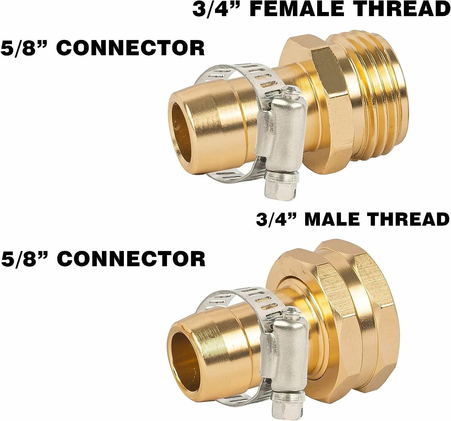 EVEAGE Garden Hose Repair Connector with Clamps