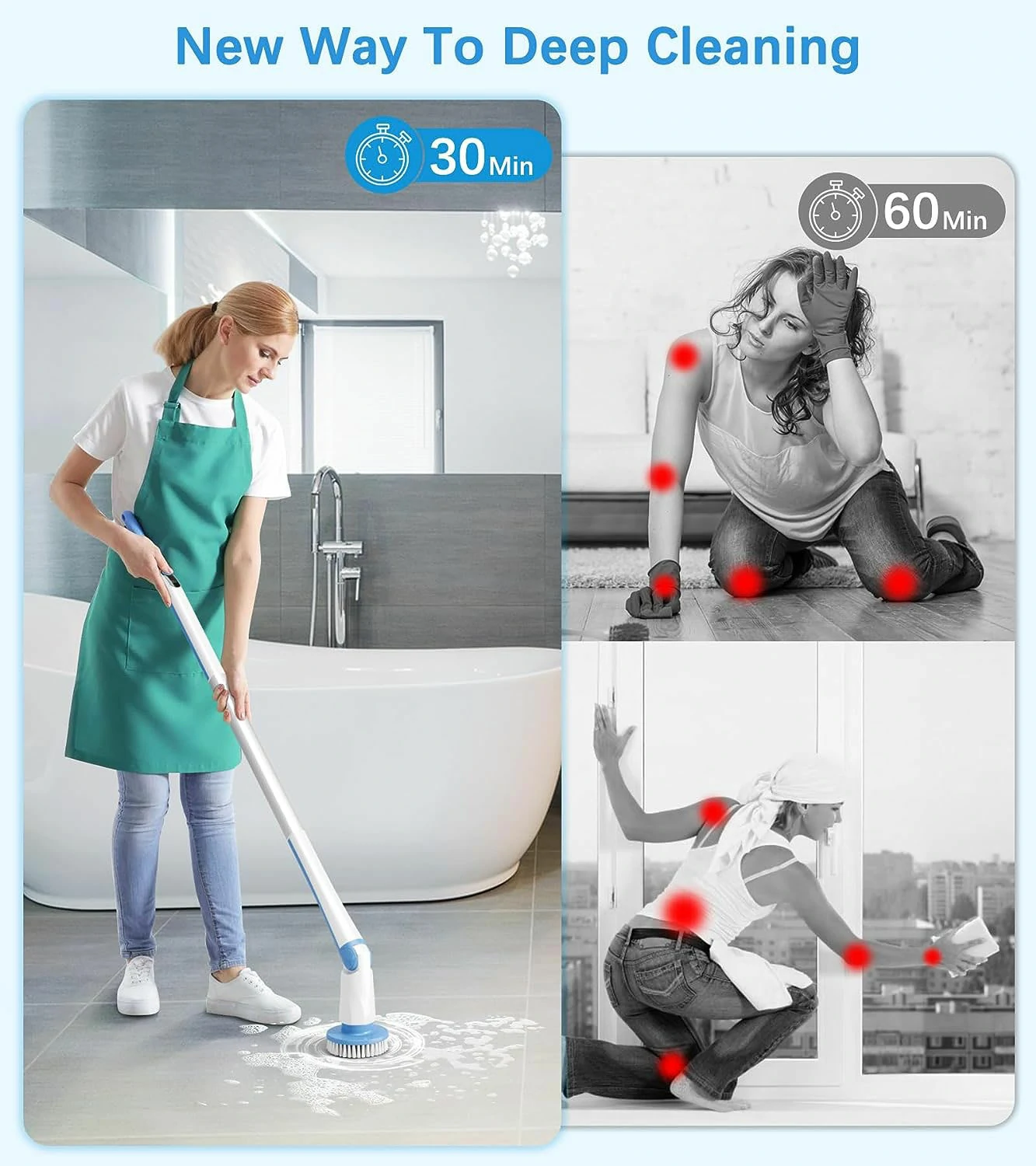 EVEAGE 8 in 1 Electric Spin Scrubber