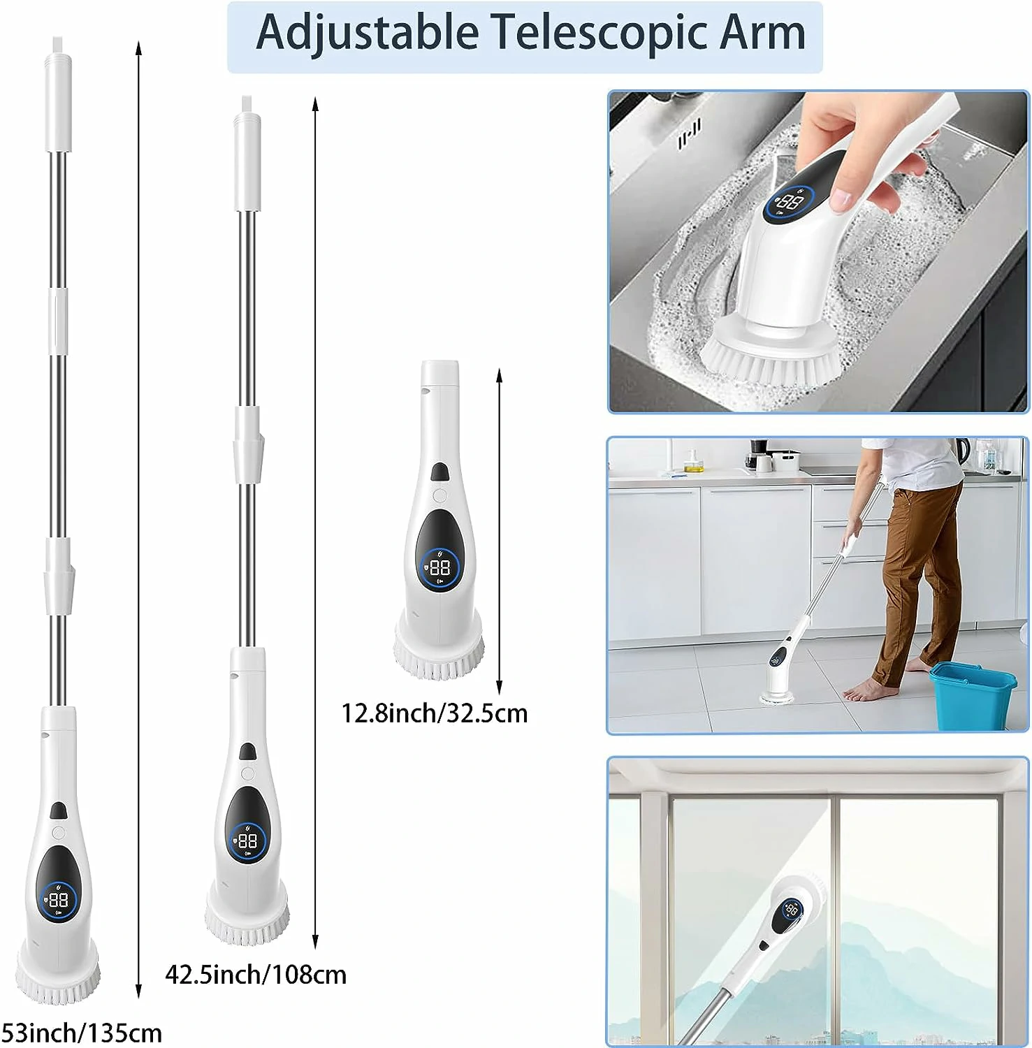 EVEAGE Electric Spin Scrubber,2023 New with LED Screen